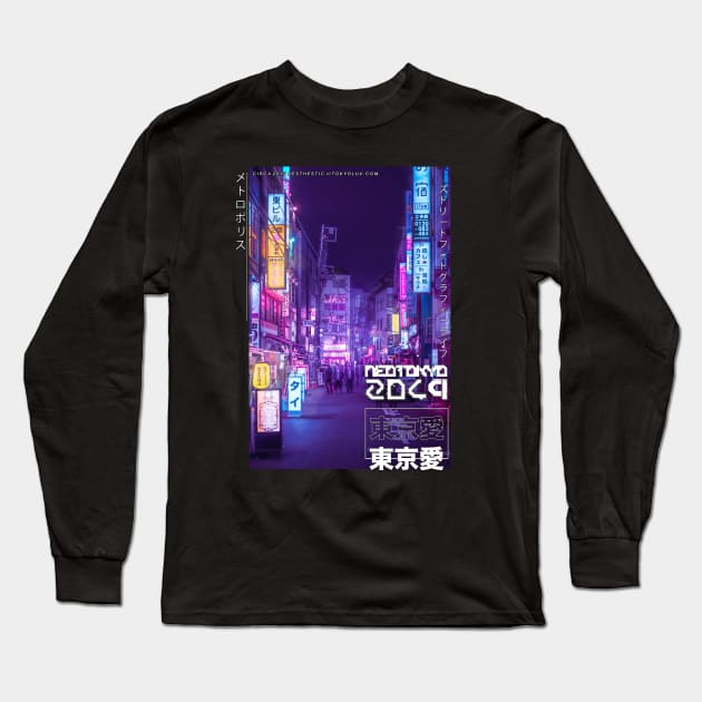 Tokyo Neon Garden Long Sleeve T-Shirt by TKL